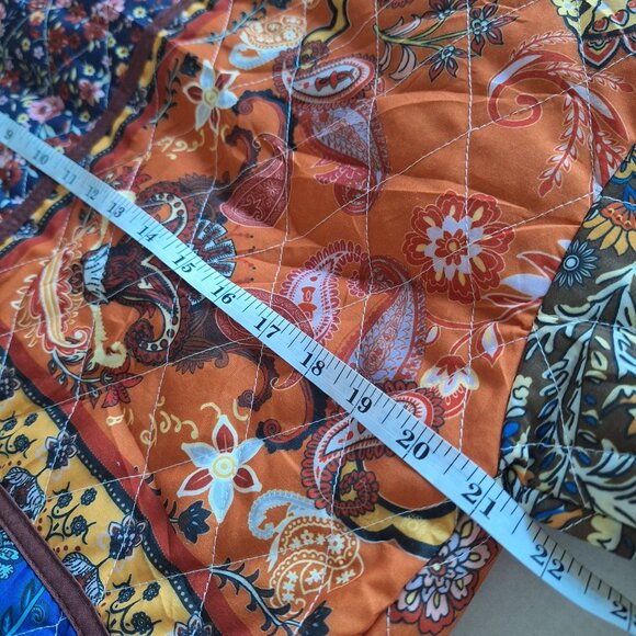 💙 Quilted Patchwork Lined Cotton Blend Jacket Size M/L Cottage Boho Preppy Hipp - Picture 5 of 8